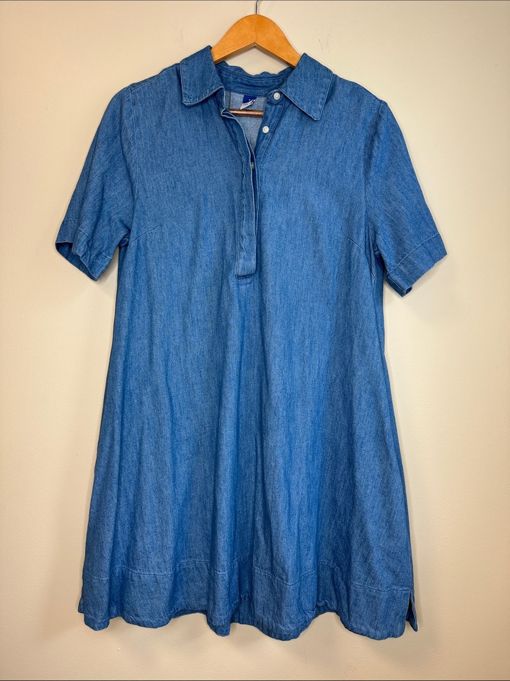 Old Navy Denim Polo Mini Shirt Dress in Blue Size Small